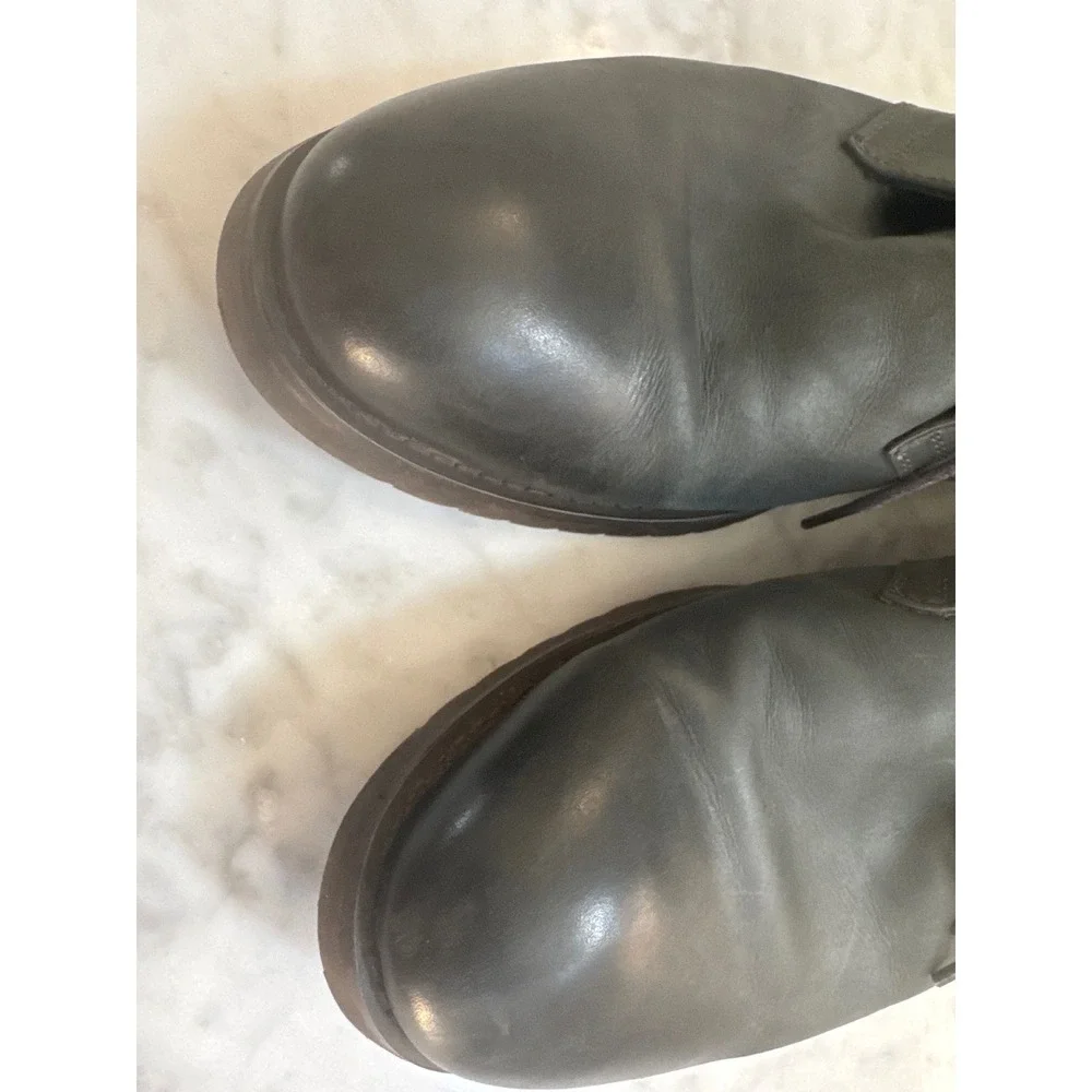 Heergoos Mens Leather Chukka Boots Dark Gray Lug Sole Ankle Boots Sz 7 / 250